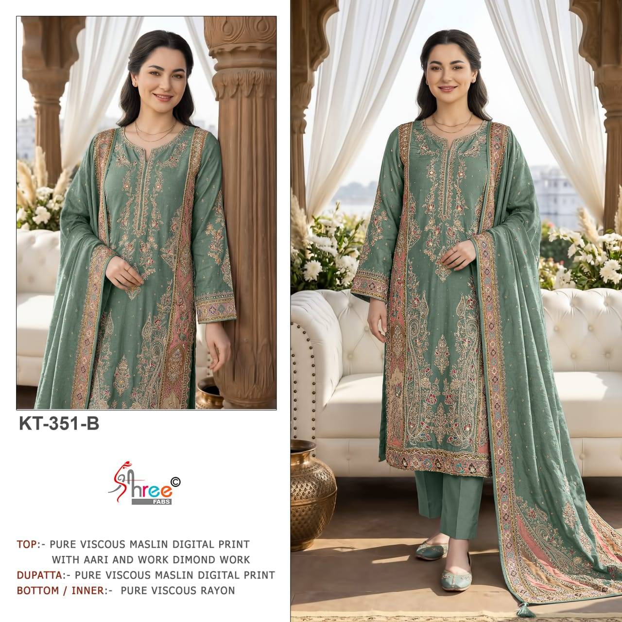 KT–351 Colour by Shree fab Indian Traditional casual wear Pakistani Pure viscous dresses At Wholesale Price